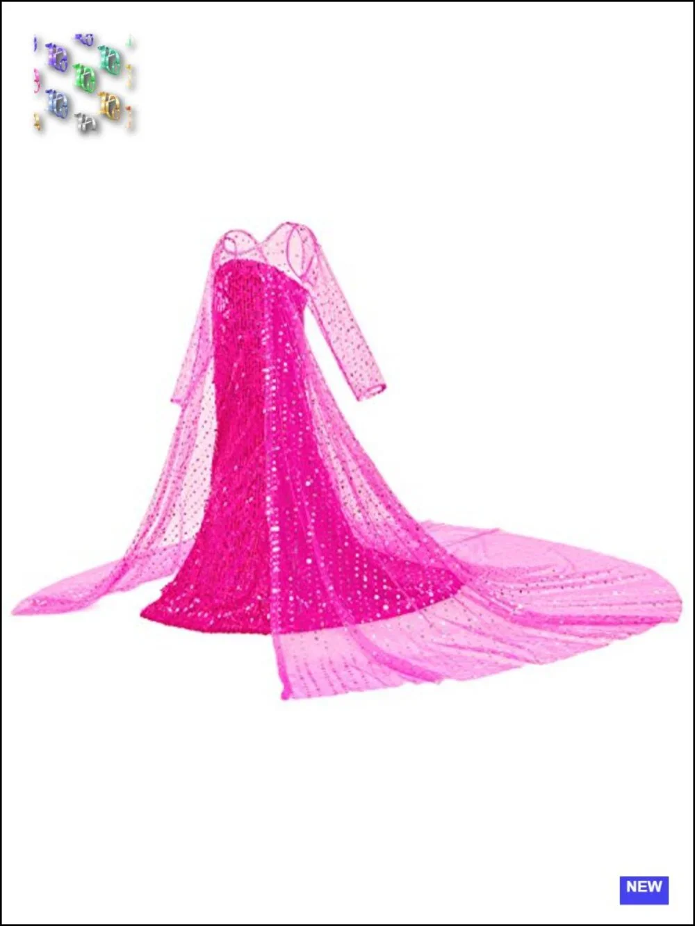 Girls Princess Dress Costume with Long Cape Tiara Wand Gloves
